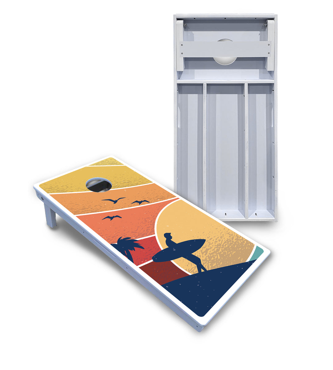 Retro Beach Cornhole Boards - All Weather Series