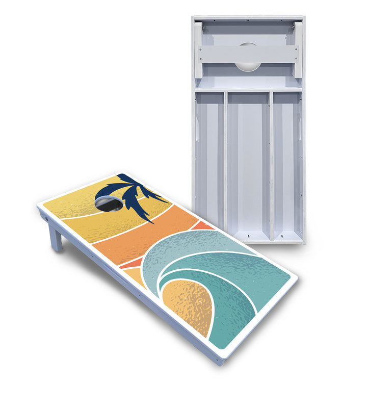 Retro Beach Cornhole Boards - All Weather Series