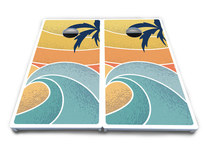 Retro Beach Cornhole Boards - All Weather Series