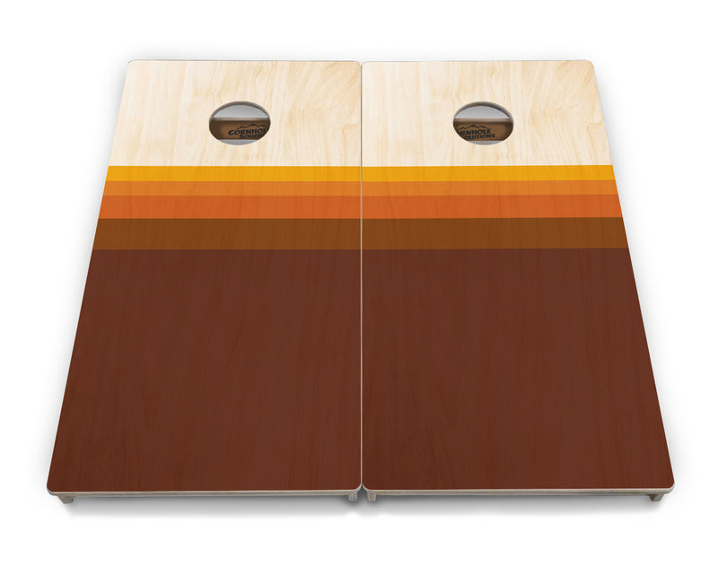 Tournament Boards - Retro Wood Gradient - Professional Tournament 2'x4' Regulation Cornhole Set - 3/4″ Baltic Birch + UV Direct Print + UV Clear Coat