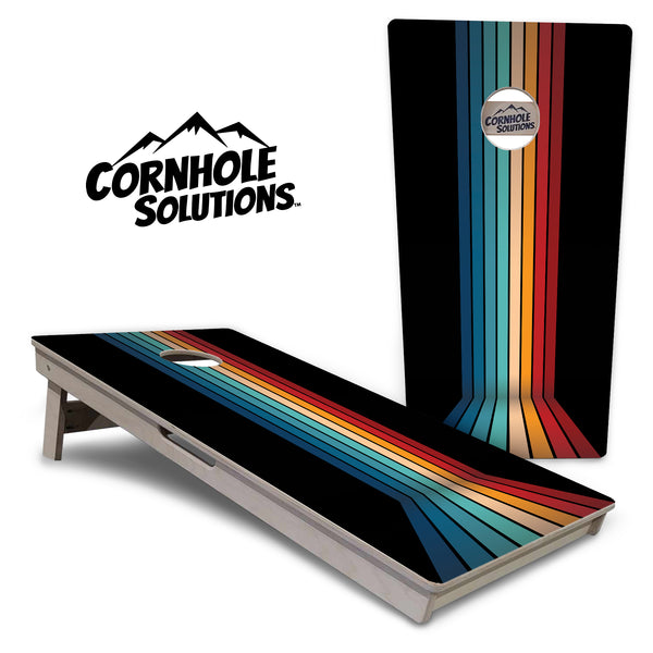 Tournament Boards - Retro Colorful Stripes - Professional Tournament 2'x4' Regulation Cornhole Set - 3/4″ Baltic Birch + UV Direct Print + UV Clear Coat