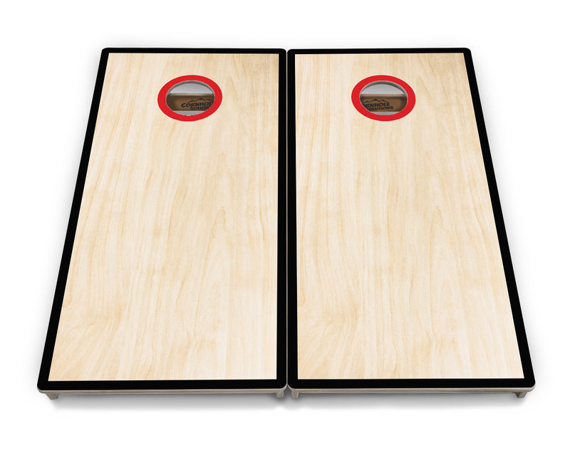 Tournament Boards - Red Hole (No Logo) Professional Tournament 2'x4' Regulation Cornhole Set - 3/4″ Baltic Birch - UV Direct Print + UV Clear Coat