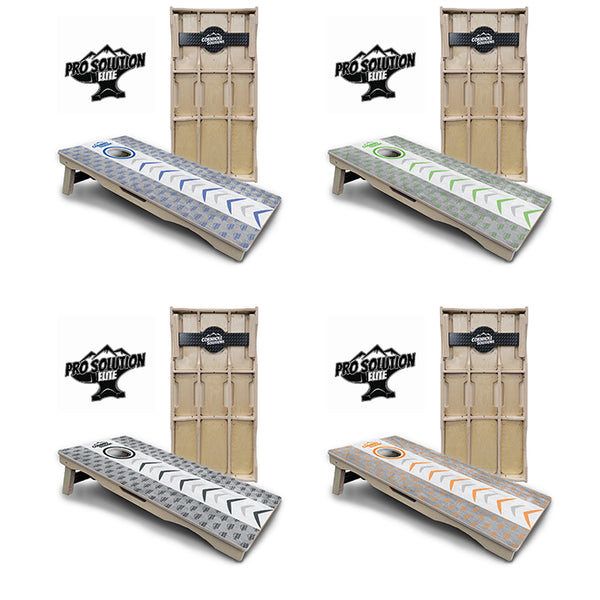 Pro Solution Elite - CS Runway Design Options - Professional Tournament Cornhole Boards 3/4" Baltic Birch - Zero Bounce Zero Movement Vertical Interlocking Braces for Extra Weight & Stability +Double Thick Legs +Airmail Blocker