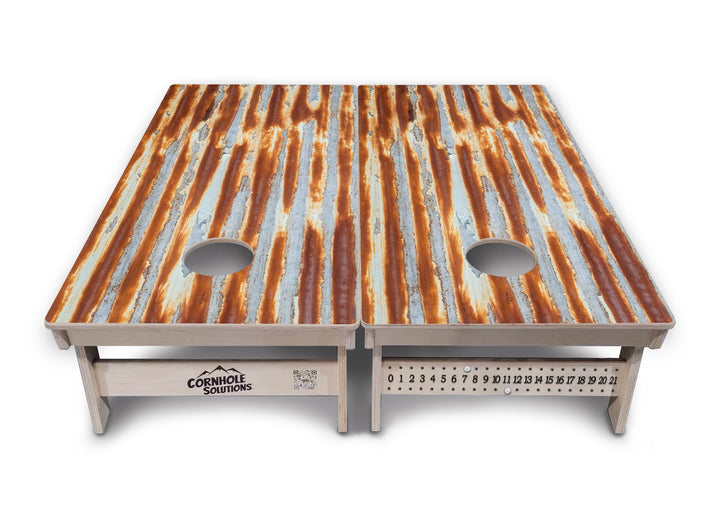 Rustic Tin Roof Cornhole Boards - Professional Tournament Cornhole Boards