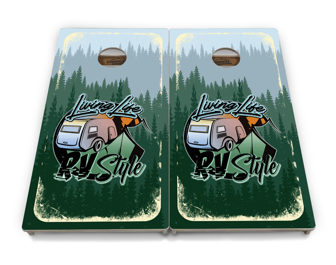 Living Life RV Style Cornhole Boards - Professional Tournament Series