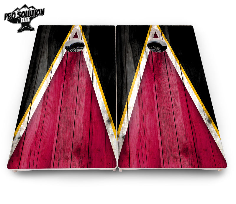 Pro Solution Elite - Team Color Triangle Design Options - Professional Tournament Cornhole Boards 3/4" Baltic Birch - Zero Bounce Zero Movement Vertical Interlocking Braces for Extra Weight & Stability +Double Thick Legs +Airmail Blocker