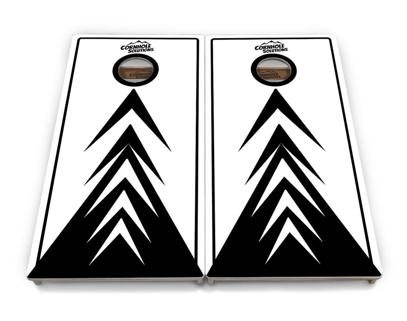 Tournament Boards - Black & White Arrow CS Logo - Professional Tournament 2'x4' Regulation Cornhole Set - 3/4″ Baltic Birch + UV Direct Print + UV Clear Coat