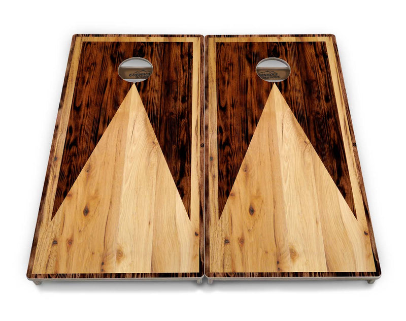 Tournament Boards - Wooden Triangle Design - Professional Tournament 2'x4' Regulation Cornhole Set - 3/4″ Baltic Birch - UV Direct Print + UV Clear Coat