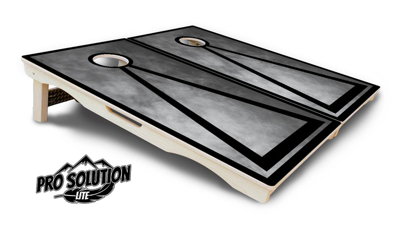 Pro Solution Lite - Smoke Triangle Design Options - Professional Tournament Cornhole Boards 3/4" Baltic Birch - Zero Bounce Zero Movement Vertical Interlocking Braces for Extra Weight & Stability +Double Thick Legs +Airmail Blocker