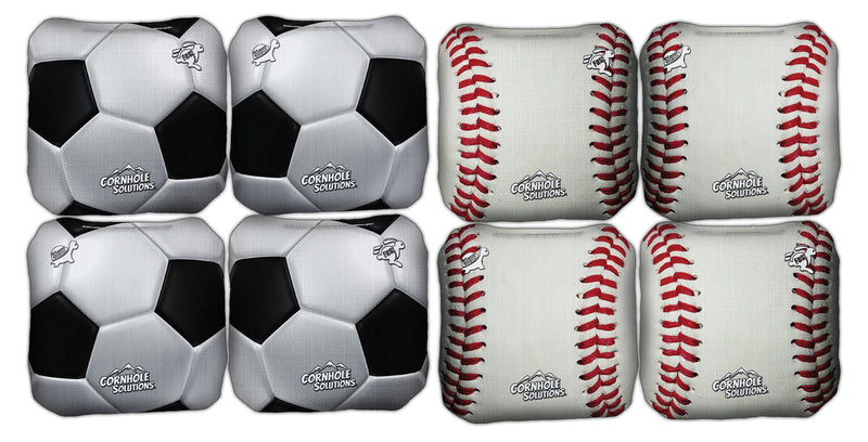 Pro Style Regulation 6x6 - Rec Cornhole Bags - Sports Theme - Speed 4 & 7 (Full Set of 8 Bags)