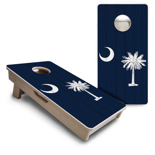 Mini Cornhole 12"x24" Boards - 4" holes - South Carolina Flag - 3/4″ Baltic Birch