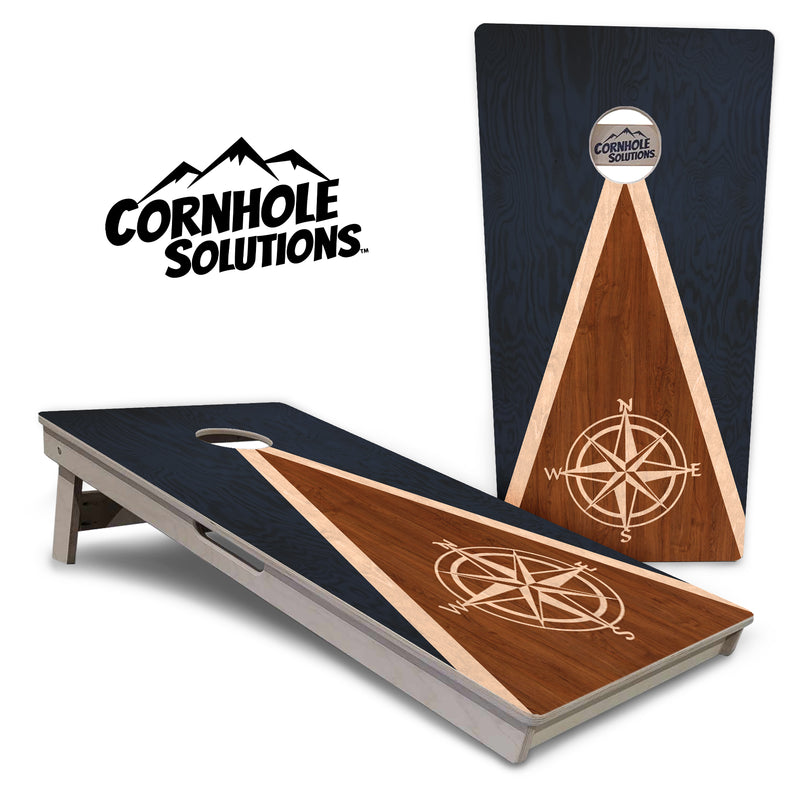 Tournament Boards - Compass Stain Triangle - Professional Tournament 2'x4' Regulation Cornhole Set - 3/4″ Baltic Birch + UV Direct Print + UV Clear Coat