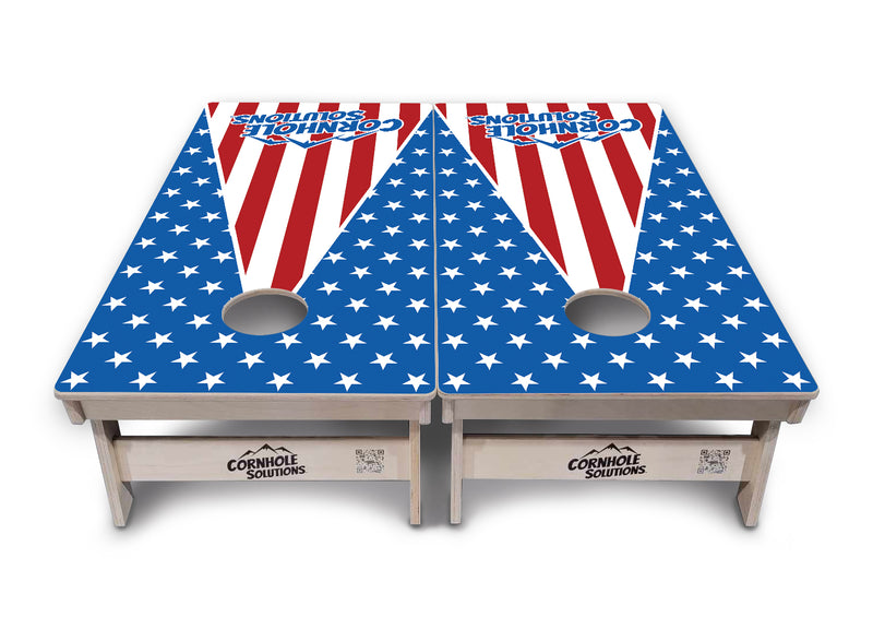 Tournament Boards - Stars & Stripes Triangle Options - Professional Tournament 2'x4' Regulation Cornhole Set - 3/4″ Baltic Birch + UV Direct Print + UV Clear Coat
