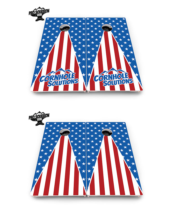 Stars & Stripes Triangle Cornhole Boards - Pro Solution Elite Series