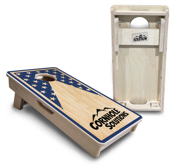 Mini 12" by 24" Cornhole Boards - 4" holes - CS Stars & Stripes Design - 18mm(3/4″) Baltic Birch