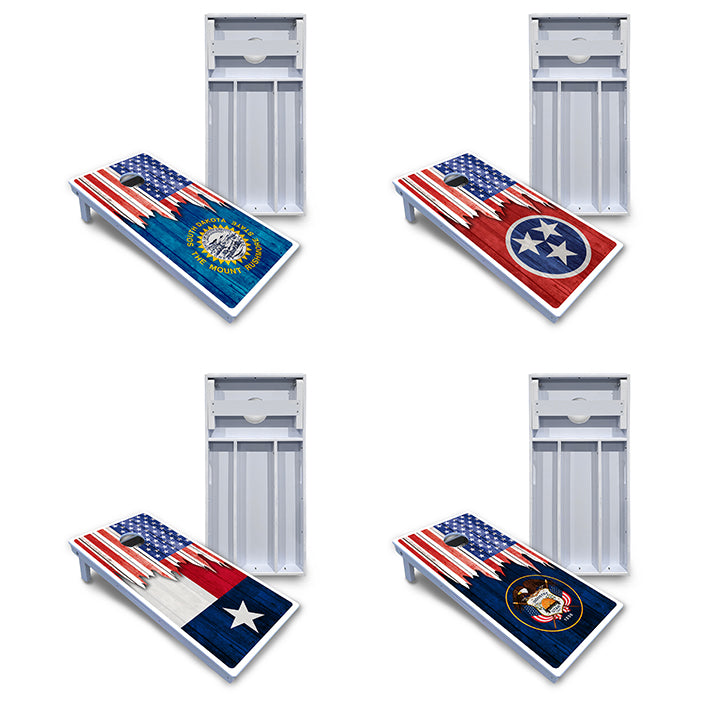 State Flag Designs South Dakota to Wyoming Cornhole Boards - All Weather Series