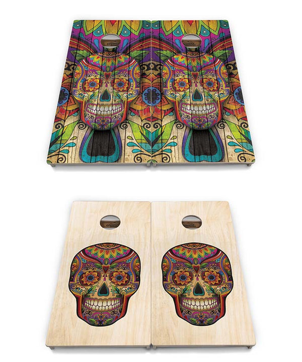 Tournament Boards - Sugar Skull Design Options - Professional Tournament 2'x4' Regulation Cornhole Set - 3/4″ Baltic Birch + UV Direct Print + UV Clear Coat