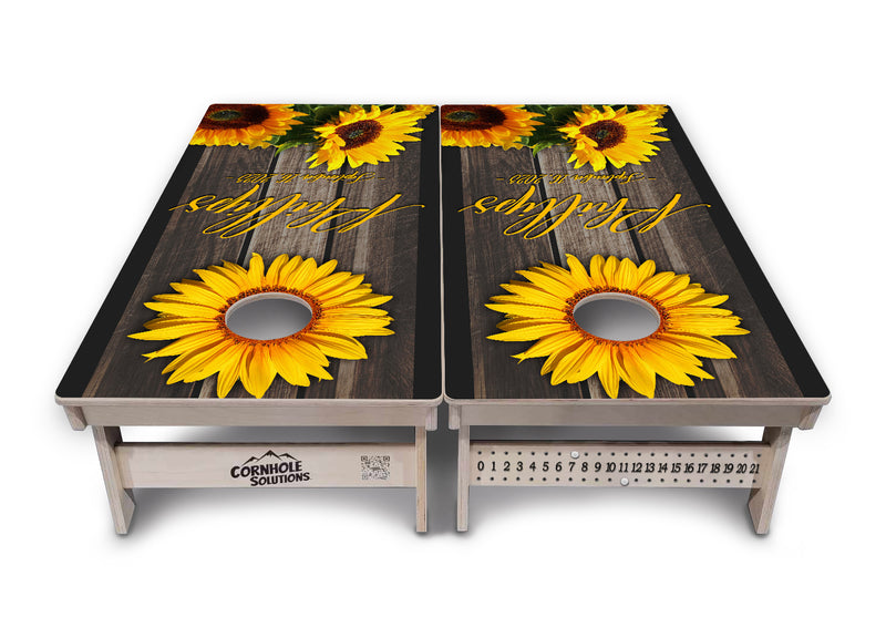 Tournament Regulation Cornhole Set - Sunflower Designs 2'x4' +UV Direct Print +UV Clear Coat