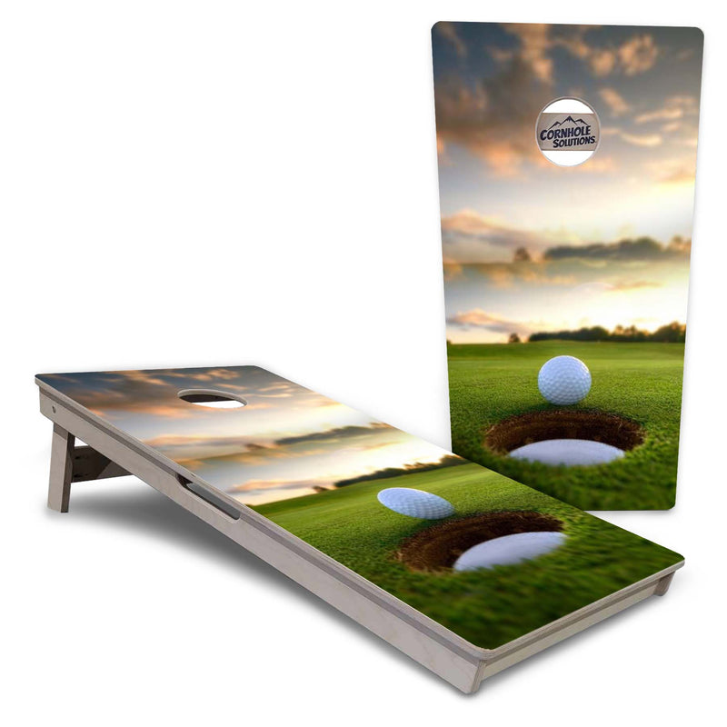 Tournament Boards - Golf Course Sunset Design Options - Professional Tournament 2'x4' Regulation Cornhole Set - 3/4″ Baltic Birch + UV Direct Print + UV Clear Coat