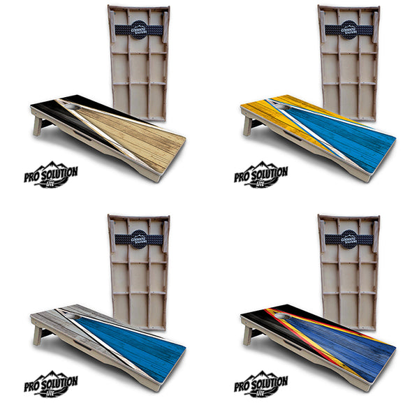 Pro Solution Lite - Team Color Triangle Design Options - Professional Tournament Cornhole Boards 3/4" Baltic Birch - Zero Bounce Zero Movement Vertical Interlocking Braces for Extra Weight & Stability +Double Thick Legs +Airmail Blocker