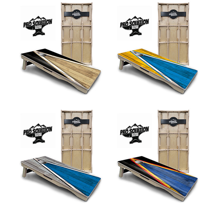 Pro Solution Elite - Team Color Triangle Design Options - Professional Tournament Cornhole Boards 3/4" Baltic Birch - Zero Bounce Zero Movement Vertical Interlocking Braces for Extra Weight & Stability +Double Thick Legs +Airmail Blocker