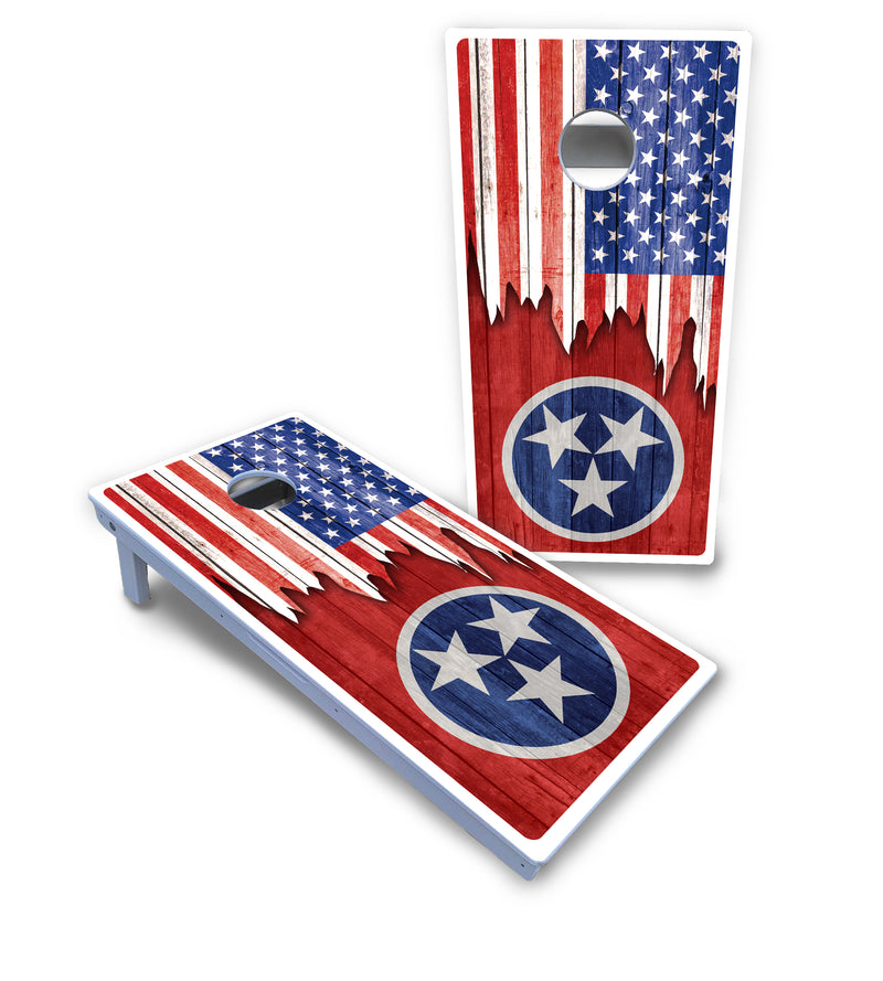 Waterproof - State Flag Designs South Dakota to Wyoming - All Weather Boards "Outdoor Solution" 18mm(3/4")Direct UV Printed - Regulation 2' by 4' Cornhole Boards (Set of 2 Boards) Double Thick Legs, with Leg Brace & Dual Support Braces!