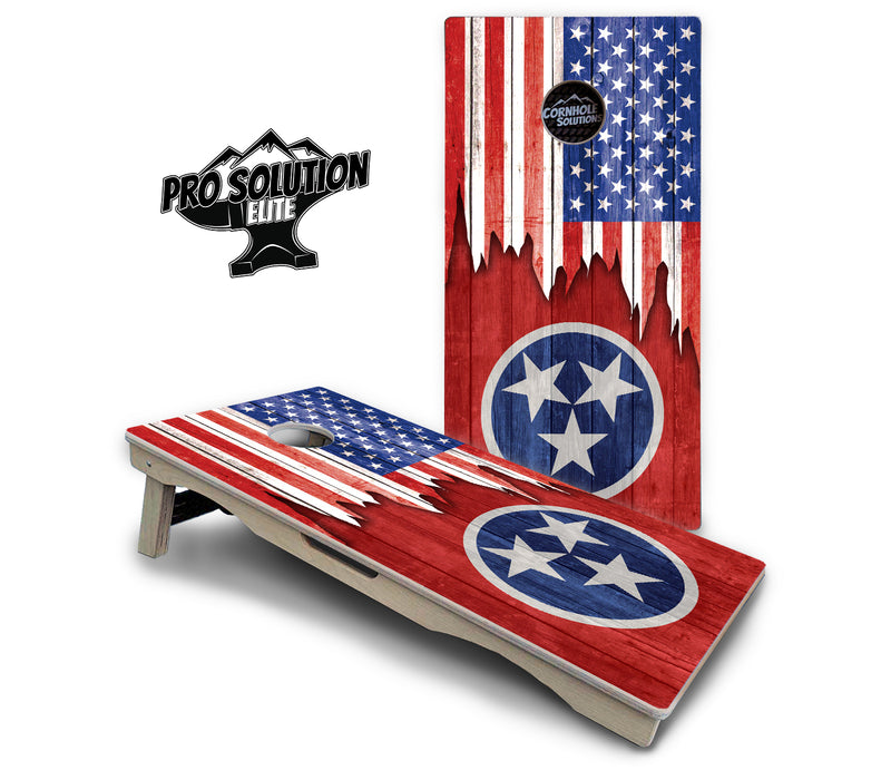 Pro Solution Elite - State Flag Designs South Dakota to Wyoming - Professional Tournament Cornhole Boards 3/4" Baltic Birch - Zero Bounce Zero Movement Vertical Interlocking Braces for Extra Weight & Stability +Double Thick Legs +Airmail Blocker