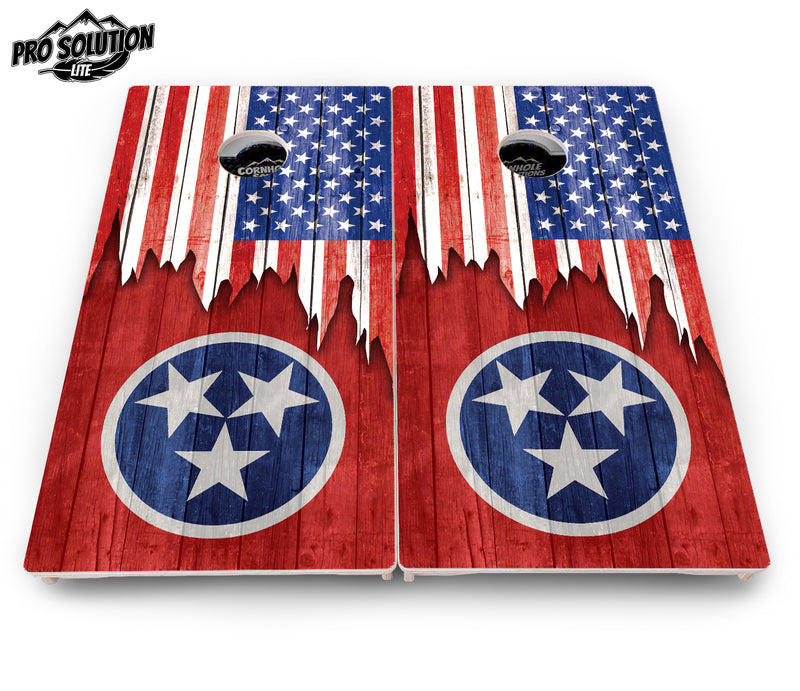 Pro Solution Lite - State Flag Designs South Dakota to Wyoming - Professional Tournament Cornhole Boards 3/4" Baltic Birch - Zero Bounce Zero Movement Vertical Interlocking Braces for Extra Weight & Stability +Double Thick Legs +Airmail Blocker