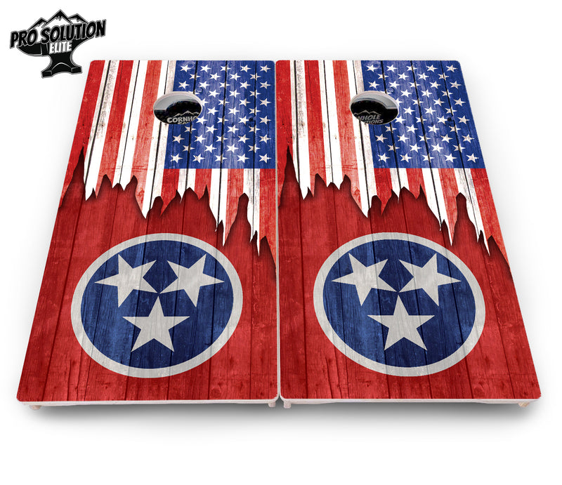 Pro Solution Elite - State Flag Designs South Dakota to Wyoming - Professional Tournament Cornhole Boards 3/4" Baltic Birch - Zero Bounce Zero Movement Vertical Interlocking Braces for Extra Weight & Stability +Double Thick Legs +Airmail Blocker