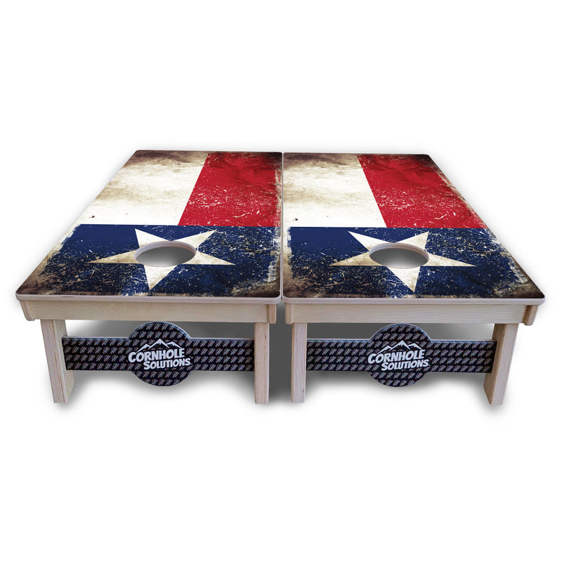 Tournament Boards - Texas Distressed Flag - Professional Tournament 2'x4' Regulation Cornhole Set - 3/4″ Baltic Birch + UV Direct Print + UV Clear Coat