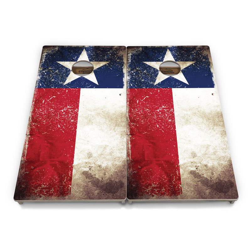 Tournament Boards - Texas Distressed Flag - Professional Tournament 2'x4' Regulation Cornhole Set - 3/4″ Baltic Birch + UV Direct Print + UV Clear Coat