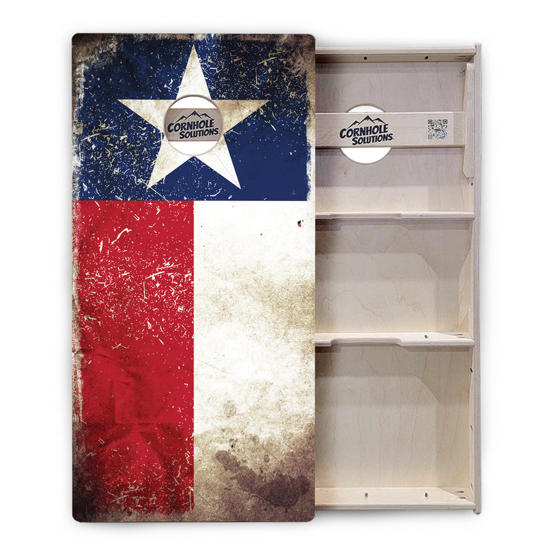 Tournament Boards - Texas Distressed Flag - Professional Tournament 2'x4' Regulation Cornhole Set - 3/4″ Baltic Birch + UV Direct Print + UV Clear Coat