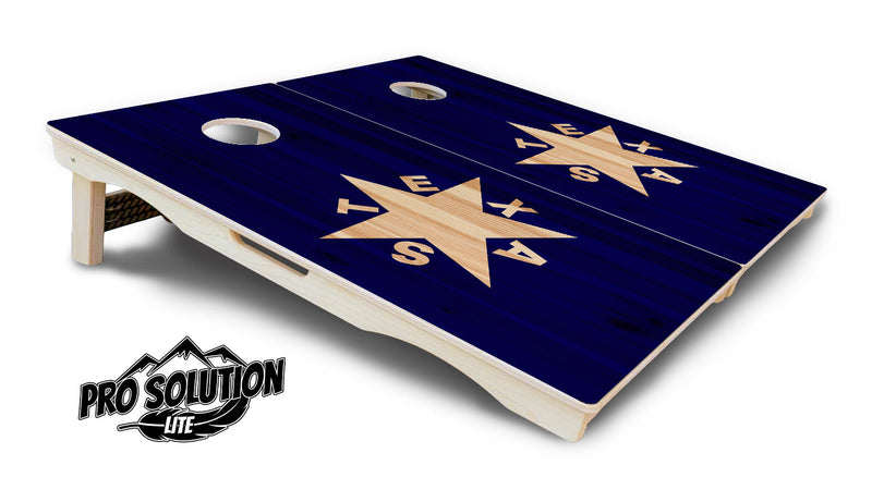 Pro Solution Elite - Texas Blue Wood - Professional Tournament Cornhole Boards 3/4" Baltic Birch - Zero Bounce Zero Movement Vertical Interlocking Braces for Extra Weight & Stability +Double Thick Legs +Airmail Blocker