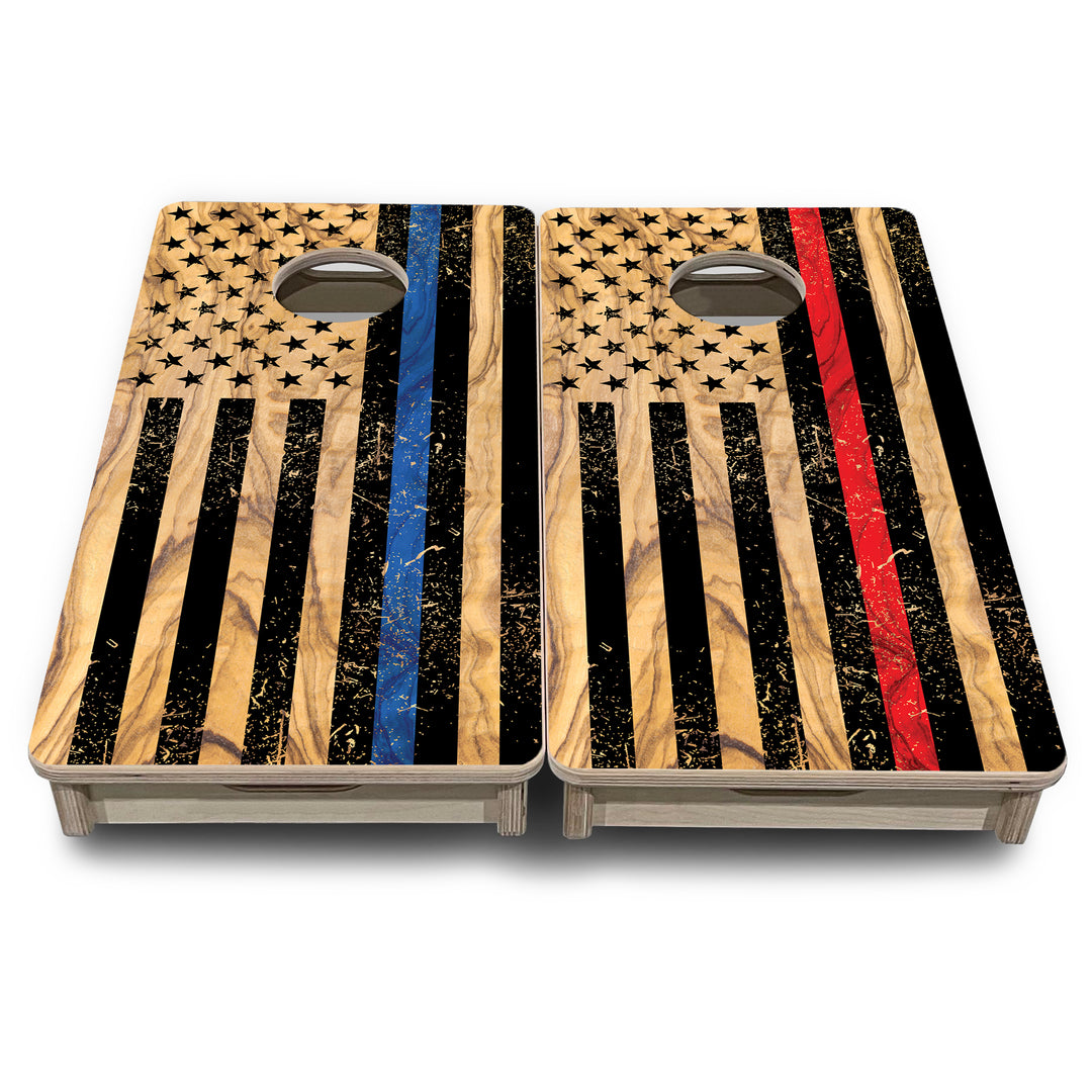 Mini Cornhole Boards - Light Wood Flag Designs