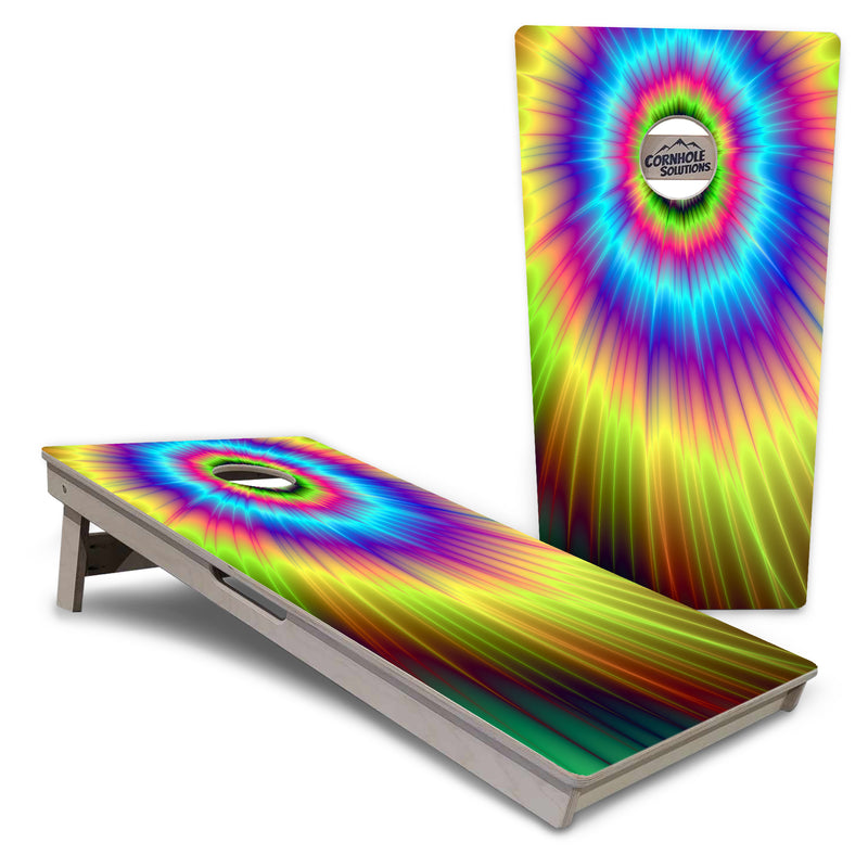 Tournament Boards - Tie Dye - Professional Tournament 2'x4' Regulation Cornhole Set - 3/4″ Baltic Birch + UV Direct Print + UV Clear Coat