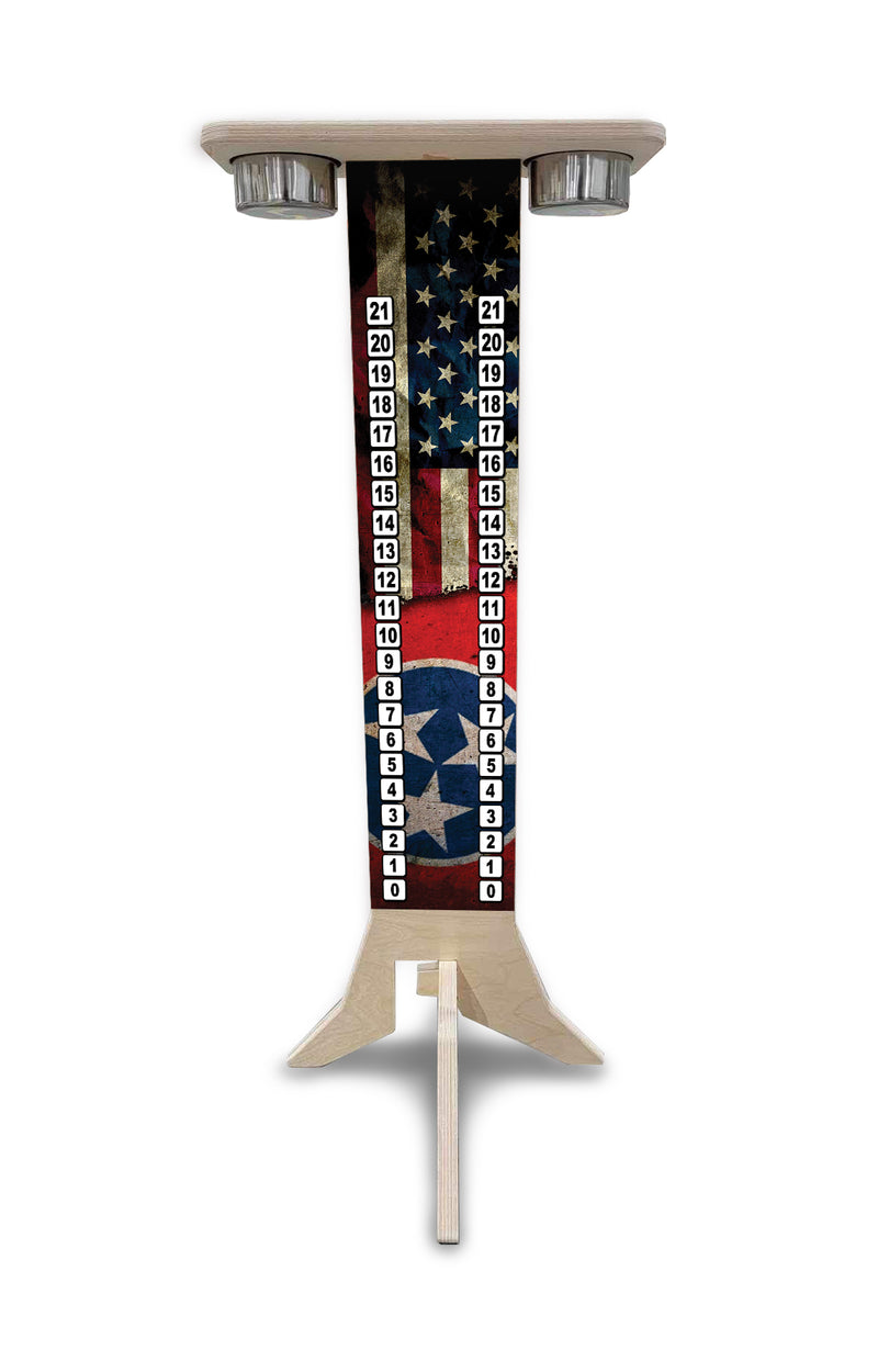 Scoring Solution - TN USA Flag Design (2 Stainless Steel Cups & 2 Clips Included per Stand) 18mm(3/4″) Baltic Birch!