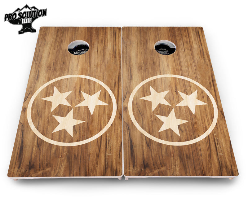 Pro Solution Elite - TN Tri-star - Professional Tournament Cornhole Boards 3/4" Baltic Birch - Zero Bounce Zero Movement Vertical Interlocking Braces for Extra Weight & Stability +Double Thick Legs +Airmail Blocker