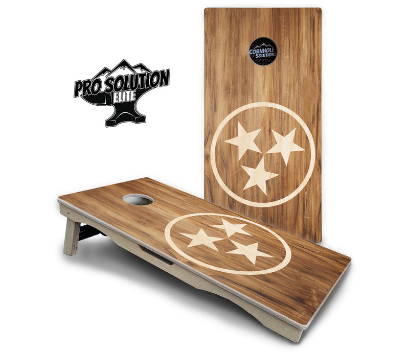 Pro Solution Elite - TN Tri-star - Professional Tournament Cornhole Boards 3/4" Baltic Birch - Zero Bounce Zero Movement Vertical Interlocking Braces for Extra Weight & Stability +Double Thick Legs +Airmail Blocker