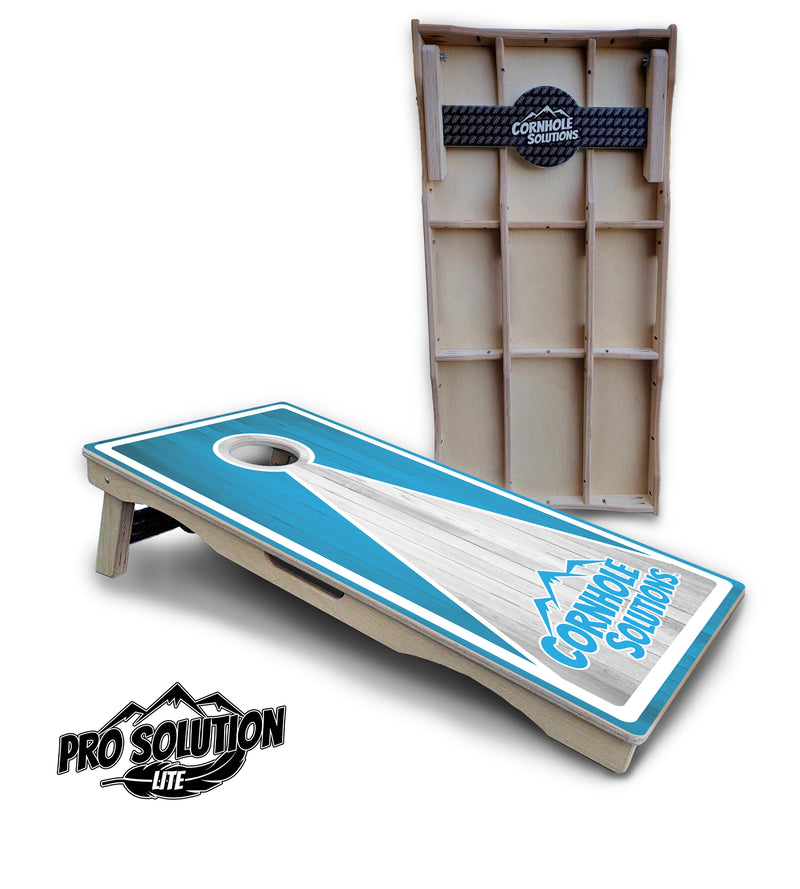 Pro Solution Lite - Keyhole CS Logo Design Options - Professional Tournament Cornhole Boards 3/4" Baltic Birch - Zero Bounce Zero Movement Vertical Interlocking Braces for Extra Weight & Stability +Double Thick Legs +Airmail Blocker