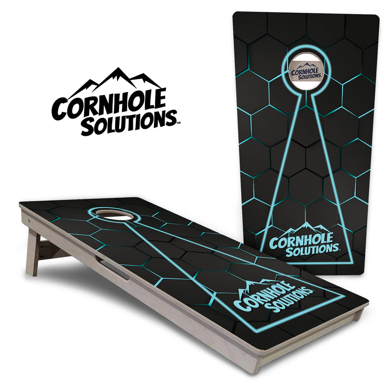 Tournament Boards - Glow Hole (8) Color Options - Professional Tournament 2'x4' Regulation Cornhole Set - 3/4″ Baltic Birch ++ UV Direct Print + UV Clear Coat