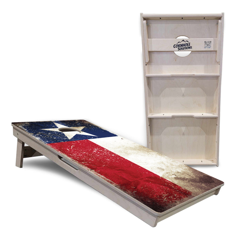 Tournament Boards - Rustic Texas & Mexican Flag Design Options - Professional Tournament 2'x4' Regulation Cornhole Set - 3/4″ Baltic Birch + UV Direct Print + UV Clear Coat