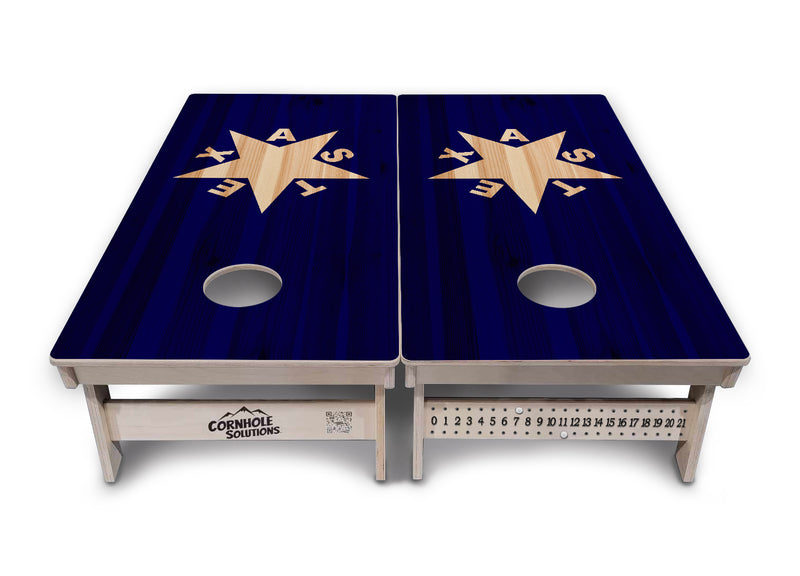 Tournament Boards - Texas Star Design - Professional Tournament 2'x4' Regulation Cornhole Set - 3/4″ Baltic Birch + UV Direct Print + UV Clear Coat