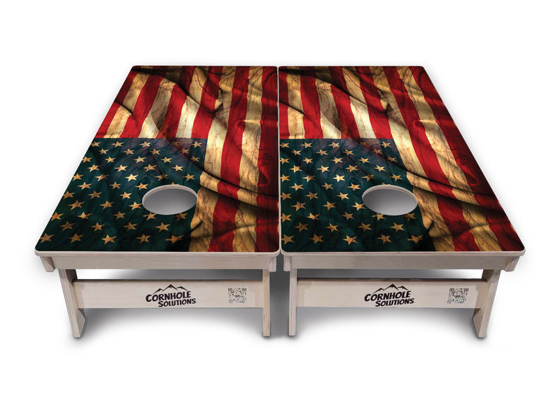 Tournament Boards - Wooden Waving Flag Options - Professional Tournament 2'x4' Regulation Cornhole Set - 3/4″ Baltic Birch + UV Direct Print + UV Clear Coat