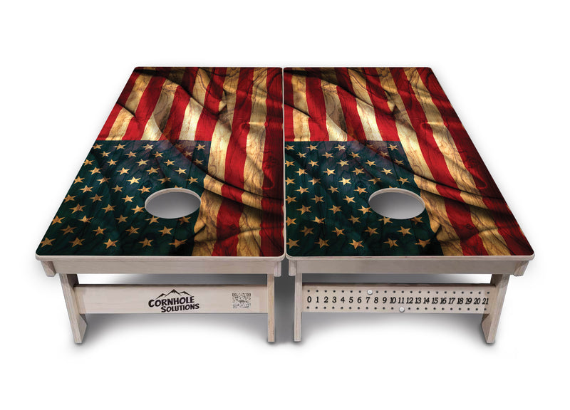 Tournament Boards - Wooden Waving Flag Options - Professional Tournament 2'x4' Regulation Cornhole Set - 3/4″ Baltic Birch + UV Direct Print + UV Clear Coat