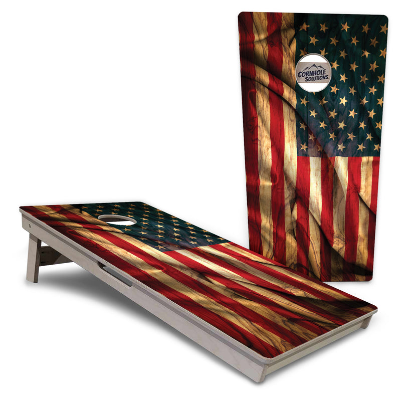 Tournament Boards - Wooden Waving Flag Options - Professional Tournament 2'x4' Regulation Cornhole Set - 3/4″ Baltic Birch + UV Direct Print + UV Clear Coat