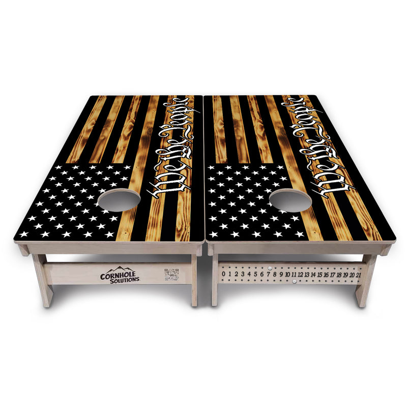 Tournament Boards - We The People USA Flag - Professional Tournament 2'x4' Regulation Cornhole Set - 3/4″ Baltic Birch + UV Direct Print + UV Clear Coat