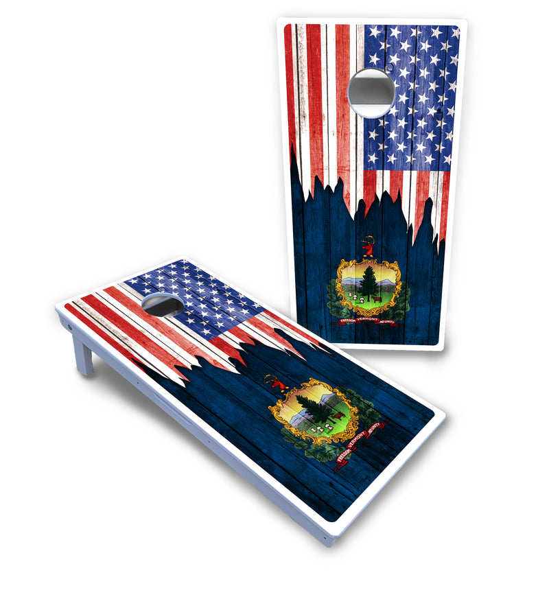 Waterproof - State Flag Designs South Dakota to Wyoming - All Weather Boards "Outdoor Solution" 18mm(3/4")Direct UV Printed - Regulation 2' by 4' Cornhole Boards (Set of 2 Boards) Double Thick Legs, with Leg Brace & Dual Support Braces!