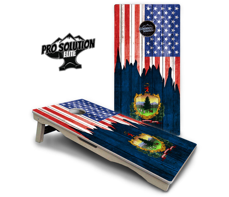 Pro Solution Elite - State Flag Designs South Dakota to Wyoming - Professional Tournament Cornhole Boards 3/4" Baltic Birch - Zero Bounce Zero Movement Vertical Interlocking Braces for Extra Weight & Stability +Double Thick Legs +Airmail Blocker