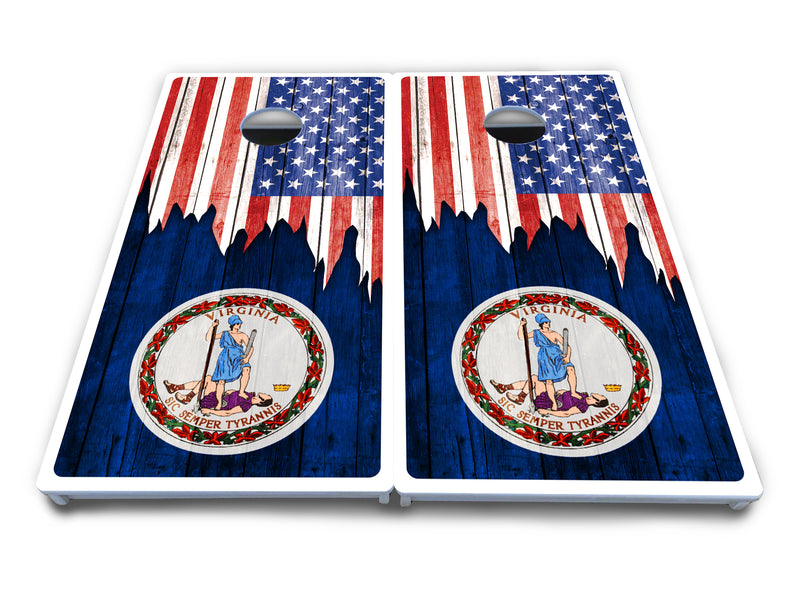 Waterproof - State Flag Designs South Dakota to Wyoming - All Weather Boards "Outdoor Solution" 18mm(3/4")Direct UV Printed - Regulation 2' by 4' Cornhole Boards (Set of 2 Boards) Double Thick Legs, with Leg Brace & Dual Support Braces!