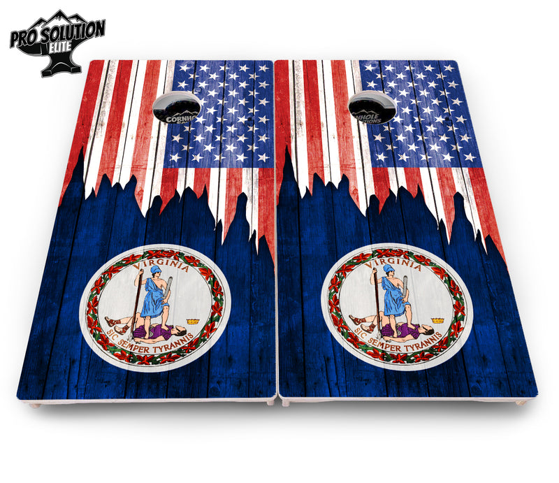 Pro Solution Elite - State Flag Designs South Dakota to Wyoming - Professional Tournament Cornhole Boards 3/4" Baltic Birch - Zero Bounce Zero Movement Vertical Interlocking Braces for Extra Weight & Stability +Double Thick Legs +Airmail Blocker